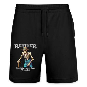PENSIONERS Pleasure before saying goodbye - Stanley/Stella Trainer Unisex Organic Jogging Shorts - black - Front - Nik (191cm) & Marisol (170cm)