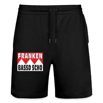 FRANKEN BASSD SCHO - Short de jogging bio TRAINER Stanley/Stella unisexe - noir - Devant - Nik (191cm) & Marisol (170cm)