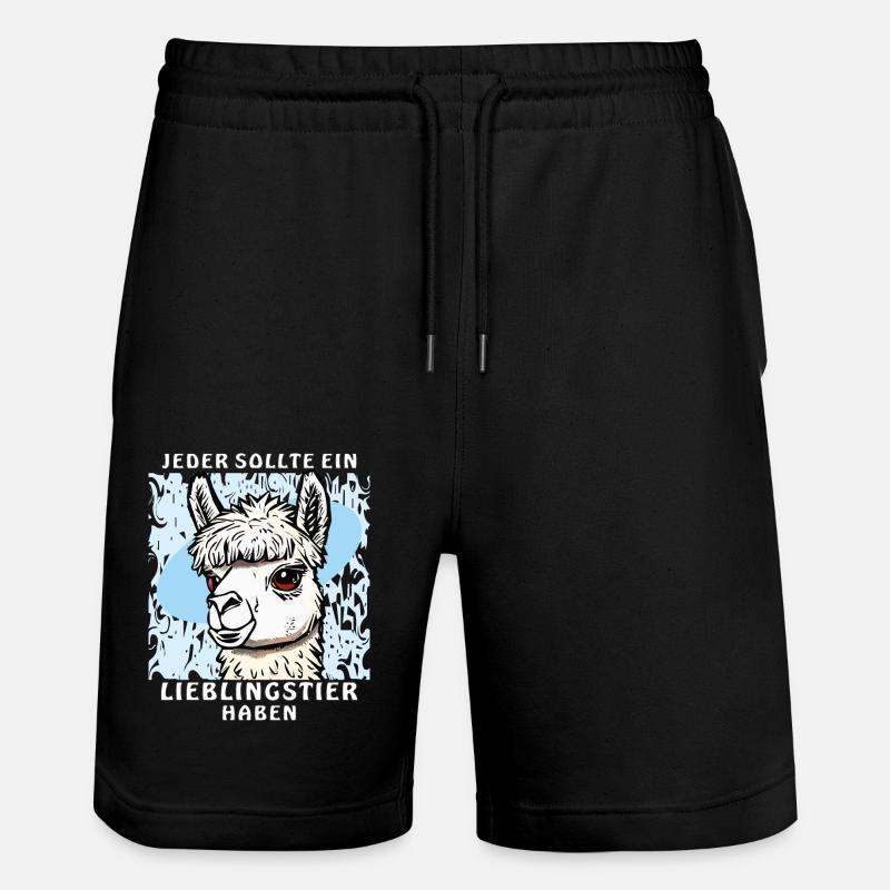 ANIMAL PRÉFÉRÉ DE L’ALPAGA - Short de jogging bio TRAINER Stanley/Stella unisexe - noir
