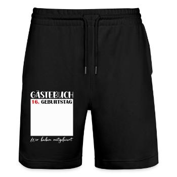 16th Birthday Girl 16 Years Boy Gift - Stanley/Stella Trainer Unisex Organic Jogging Shorts - black - Front - Nik (191cm) & Marisol (170cm)