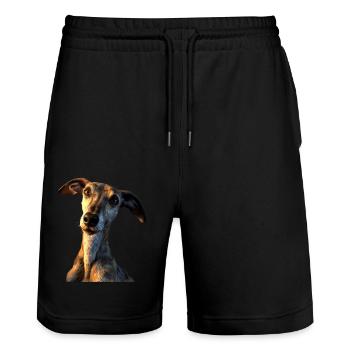 Greyhound Dog Lover Chien de chasse Amour Greyhound - Short de jogging bio TRAINER Stanley/Stella unisexe - noir - Devant - Nik (191cm) & Marisol (170cm)