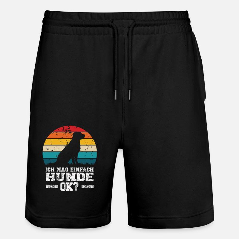 Ich mag Hunde - Stanley/Stella Unisex Bio Joggingshorts Trainer - Schwarz