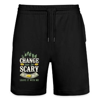 Bartender Mixologist Change Can Be - Stanley/Stella Trainer Unisex Organic Jogging Shorts - black - Front - Nik (191cm) & Marisol (170cm)