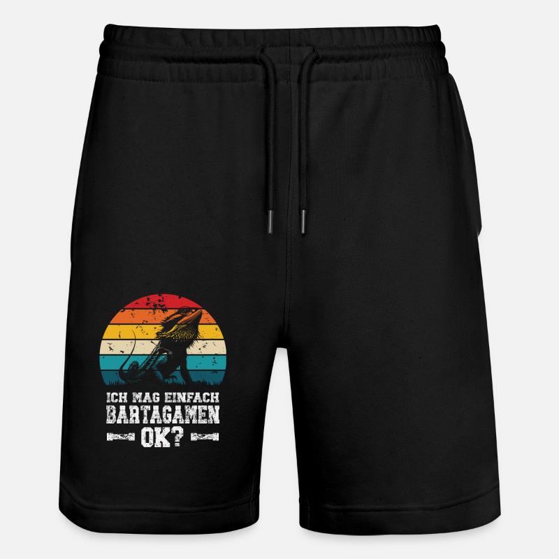 I like bearded dragons - Stanley/Stella Trainer Unisex Organic Jogging Shorts - black