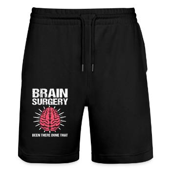 Brain Tumor Tumor Brain Cancer Survivor - Stanley/Stella Trainer Unisex Organic Jogging Shorts - black - Front - Nik (191cm) & Marisol (170cm)