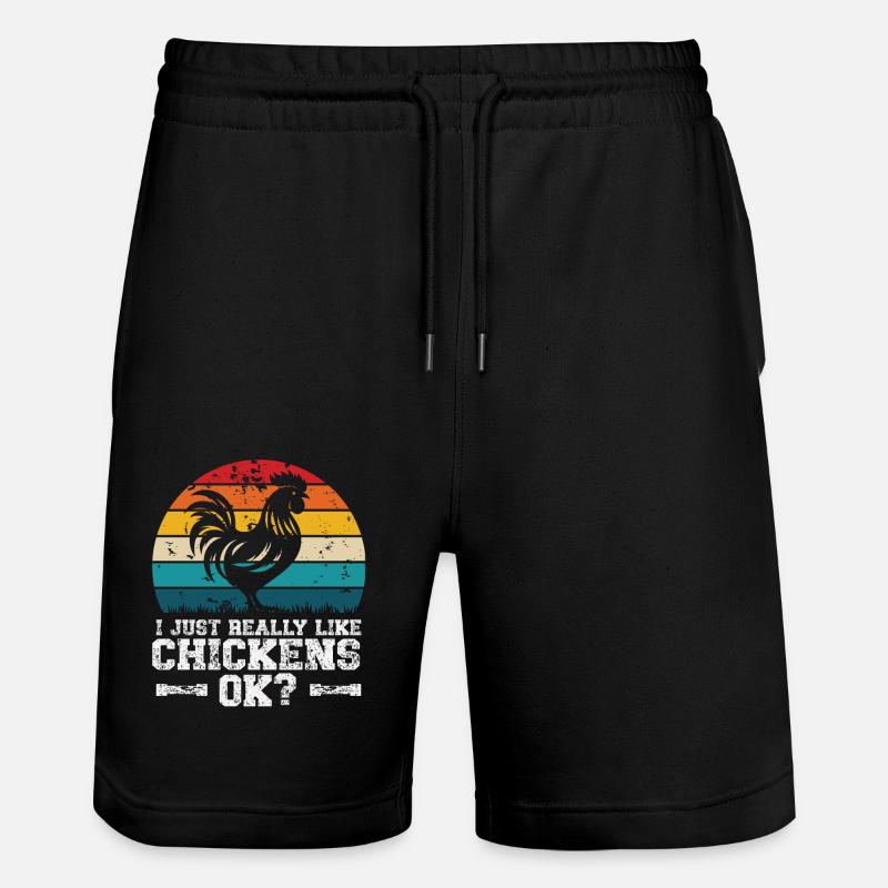 I like chickens - Stanley/Stella Trainer Unisex Organic Jogging Shorts - black