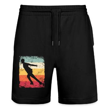 Figure Skating Figure Skating Ice Skating - Stanley/Stella Trainer Unisex Organic Jogging Shorts - black - Front - Nik (191cm) & Marisol (170cm)