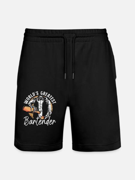 Bartender Mixologist World's - Stanley/Stella Trainer Unisex Organic Jogging Shorts - black