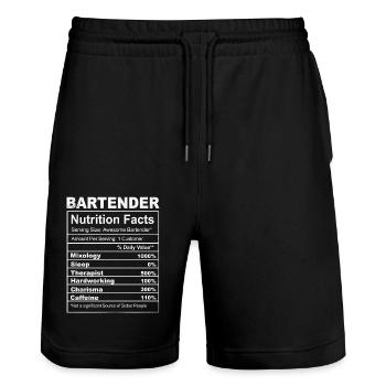 Barman Mixologue Barman - Short de jogging bio TRAINER Stanley/Stella unisexe - noir - Devant - Nik (191cm) & Marisol (170cm)