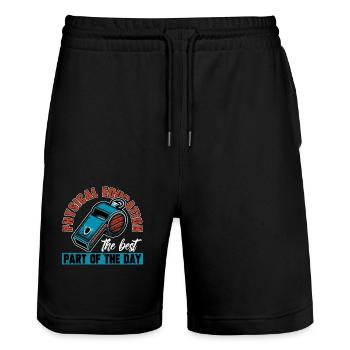P.E Instructor Physical Education The Best Teacher - Stanley/Stella Trainer Unisex Organic Jogging Shorts - black - Front - Nik (191cm) & Marisol (170cm)