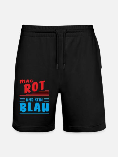 LIKES RED AND NOT BLUE - Stanley/Stella Trainer Unisex Organic Jogging Shorts - black