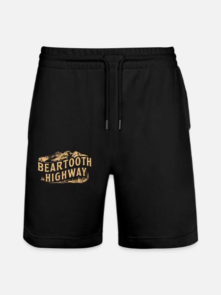 Beartooth Highway Adventure Mountains - Stanley/Stella Trainer Unisex Organic Jogging Shorts - black