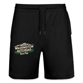 Mount Washington Auto Road Road Trip Berge - Stanley/Stella Unisex Bio Joggingshorts Trainer  - Schwarz - Vorne - Nik (191cm) & Marisol (170cm)