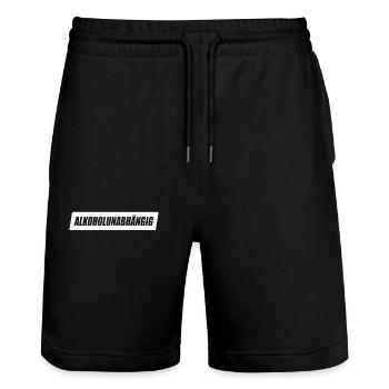 Alkoholunabhängig Sober Straight Edge Alkoholfrei - Stanley/Stella Unisex Bio Joggingshorts Trainer  - Schwarz - Vorne - Nik (191cm) & Marisol (170cm)