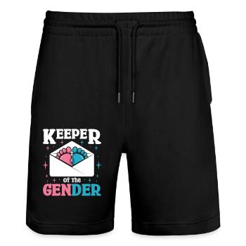 Gardien du genre - Short de jogging bio TRAINER Stanley/Stella unisexe - noir - Devant - Nik (191cm) & Marisol (170cm)