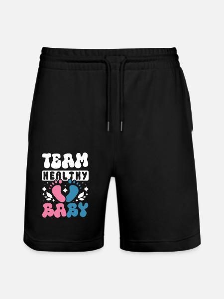 Team healthy baby - Stanley/Stella Trainer Unisex Organic Jogging Shorts - black