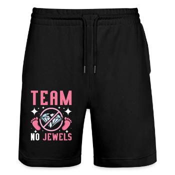 Gender Reveal Team girl team no jewels - Stanley/Stella Unisex Bio Joggingshorts Trainer  - Schwarz - Vorne - Nik (191cm) & Marisol (170cm)
