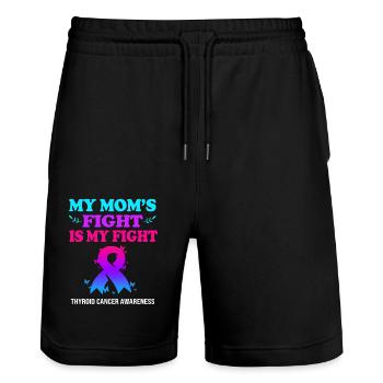 thyroid cancer - Stanley/Stella Trainer Unisex Organic Jogging Shorts - black - Front - Nik (191cm) & Marisol (170cm)