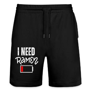 Ich brauche Ramen Japan Lustige Nudel-Ramen - Stanley/Stella Unisex Bio Joggingshorts Trainer  - Schwarz - Vorne - Nik (191cm) & Marisol (170cm)