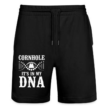 Joueur de sac de haricots de l’équipe Cornhole - Short de jogging bio TRAINER Stanley/Stella unisexe - noir - Devant - Nik (191cm) & Marisol (170cm)