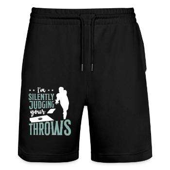 Cornhole Team Bean Bag Player - Stanley/Stella Unisex Bio Joggingshorts Trainer  - Schwarz - Vorne - Nik (191cm) & Marisol (170cm)