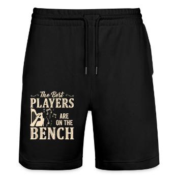 The best players sit on the bench harp - Stanley/Stella Trainer Unisex Organic Jogging Shorts - black - Front - Nik (191cm) & Marisol (170cm)