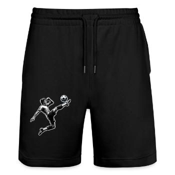 Football - Short de jogging bio TRAINER Stanley/Stella unisexe - noir - Devant - Nik (191cm) & Marisol (170cm)