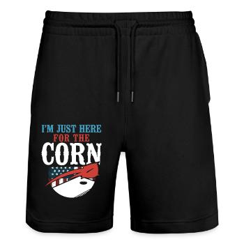 Cornhole Team Bean Bag Player - Stanley/Stella Trainer Unisex Organic Jogging Shorts - black - Front - Nik (191cm) & Marisol (170cm)