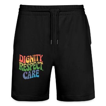 Sozialarbeiter Sozialarbeit Würde, Respekt, - Stanley/Stella Unisex Bio Joggingshorts Trainer  - Schwarz - Vorne - Nik (191cm) & Marisol (170cm)