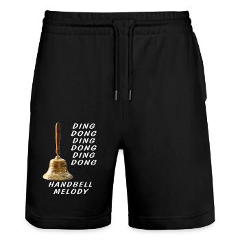 DING DONG HANDBELL MELODY - Stanley/Stella Trainer Unisex Organic Jogging Shorts - black - Front - Nik (191cm) & Marisol (170cm)