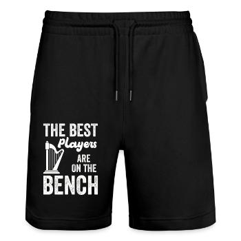 The best players sit on the bench harp - Stanley/Stella Trainer Unisex Organic Jogging Shorts - black - Front - Nik (191cm) & Marisol (170cm)