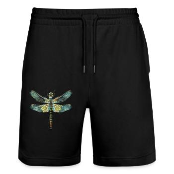 Dragonfly Dragonfly Colorful Wings Cute Dragonflies - Stanley/Stella Trainer Unisex Organic Jogging Shorts - black - Front - Nik (191cm) & Marisol (170cm)