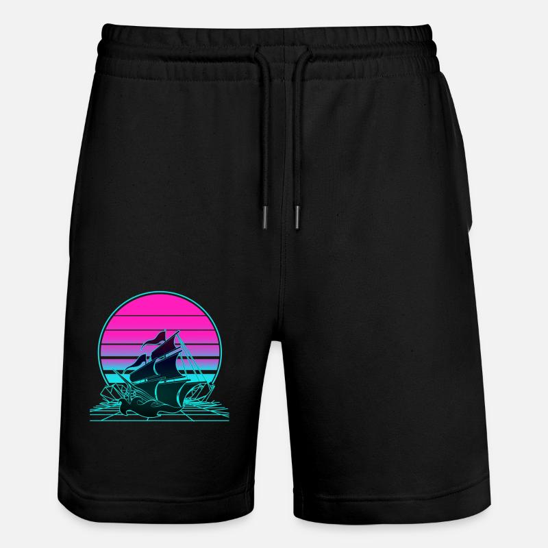 Sunset Pirate Ship - Stanley/Stella Unisex Bio Joggingshorts Trainer  - Schwarz