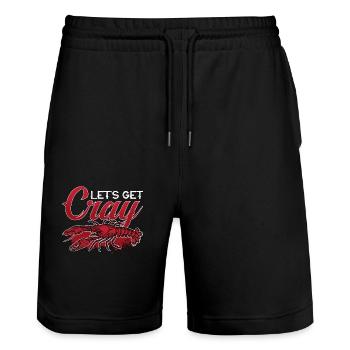 Crawfish Boil Let's Get Cray Loves Cajun Crawfish - Stanley/Stella Unisex Bio Joggingshorts Trainer  - Schwarz - Vorne - Nik (191cm) & Marisol (170cm)