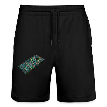 Cornhole Team Bean Bag Player - Stanley/Stella Unisex Bio Joggingshorts Trainer  - Schwarz - Vorne - Nik (191cm) & Marisol (170cm)