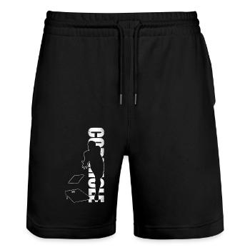 Joueur de sac de haricots de l’équipe Cornhole - Short de jogging bio TRAINER Stanley/Stella unisexe - noir - Devant - Nik (191cm) & Marisol (170cm)
