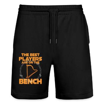 The best players sit on the bench harp - Stanley/Stella Trainer Unisex Organic Jogging Shorts - black - Front - Nik (191cm) & Marisol (170cm)
