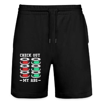 3D Druck - Stanley/Stella Unisex Bio Joggingshorts Trainer  - Schwarz - Vorne - Nik (191cm) & Marisol (170cm)