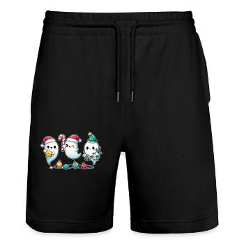 Fantômes pour les fantômes de Noël - Short de jogging bio TRAINER Stanley/Stella unisexe - noir - Devant - Nik (191cm) & Marisol (170cm)