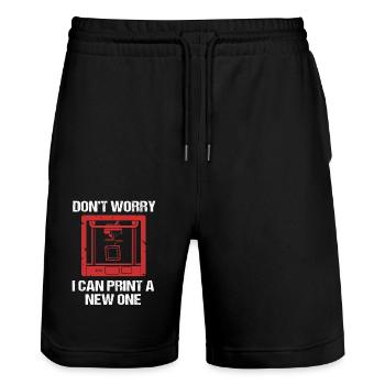 3D Druck - Stanley/Stella Unisex Bio Joggingshorts Trainer  - Schwarz - Vorne - Nik (191cm) & Marisol (170cm)