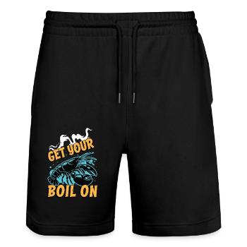 Crawfish Boil Get Your Boil On Seafood Crayfish - Stanley/Stella Unisex Bio Joggingshorts Trainer  - Schwarz - Vorne - Nik (191cm) & Marisol (170cm)