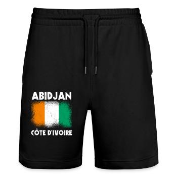Abidjan, Côte d’Ivoire - Short de jogging bio TRAINER Stanley/Stella unisexe - noir - Devant - Nik (191cm) & Marisol (170cm)