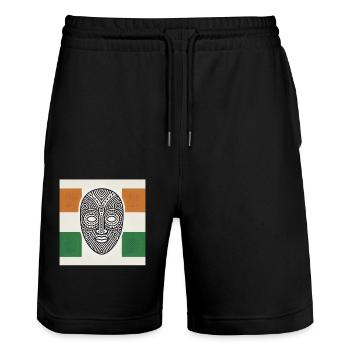 Elfenbeinküste, Westafrika, Elefant, Ivorische - Stanley/Stella Unisex Bio Joggingshorts Trainer  - Schwarz - Vorne - Nik (191cm) & Marisol (170cm)