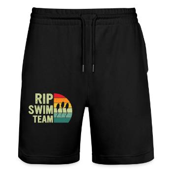 Rip Swim Team Funny Vasectomy Recovery Present - Stanley/Stella Unisex Bio Joggingshorts Trainer  - Schwarz - Vorne - Nik (191cm) & Marisol (170cm)
