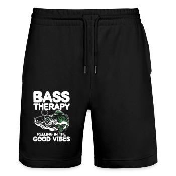 Bass Therapy Reeling in - Stanley/Stella Unisex Bio Joggingshorts Trainer  - Schwarz - Vorne - Nik (191cm) & Marisol (170cm)