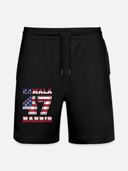 Kamala Harris, 47th President of the United States - Stanley/Stella Trainer Unisex Organic Jogging Shorts - black