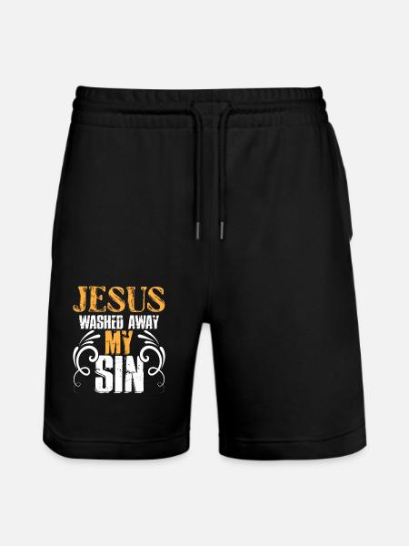 Jesus 1 - Stanley/Stella Trainer Unisex Organic Jogging Shorts - black