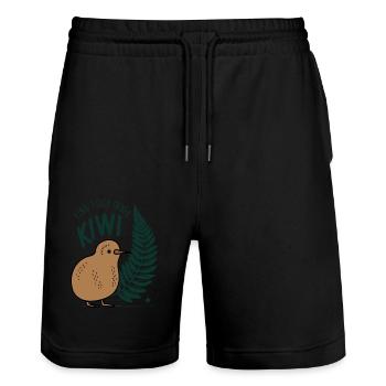 Find Your Inner Kiwi - New Zealand Souvenir - Stanley/Stella Trainer Unisex Organic Jogging Shorts - black - Front - Nik (191cm) & Marisol (170cm)