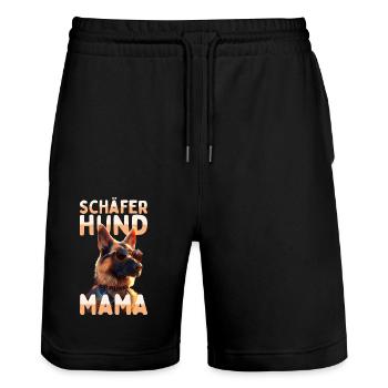 Berger allemand Maman Maîtresse Fête des mères Chiens de berger - Short de jogging bio TRAINER Stanley/Stella unisexe - noir - Devant - Nik (191cm) & Marisol (170cm)