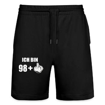 99 Geburtstag - Stanley/Stella Unisex Bio Joggingshorts Trainer  - Schwarz - Vorne - Nik (191cm) & Marisol (170cm)